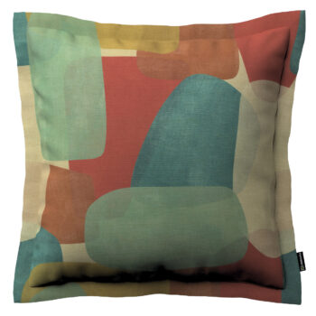 Monika s lemom, geometryczne wzory w czerwono-zielonej kolorystyce, 45 x 45 cm, Vintage 70's, 143-75