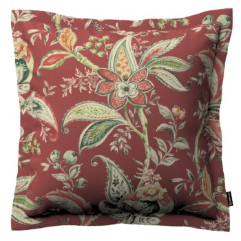 Monika s lemom, kvetinové vzory na pozadí z tehlovo-červenom podklade, 45 x 45 cm, Gardenia, 142-12