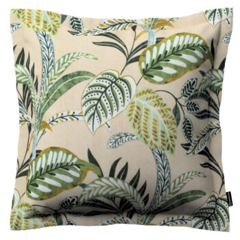 Monika s lemom, olivovozelené kvety na ľanovom podklade, 45 x 45 cm, Tropical Island, 142-96