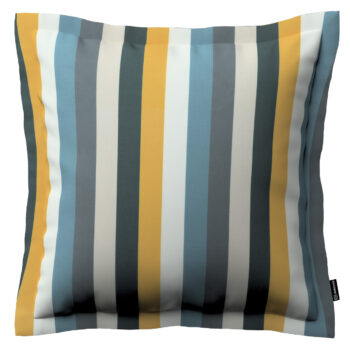 Monika s lemom, pásy v odtieňoch žlto-hnedo-modrých farbách, 45 x 45 cm, Vintage 70's, 143-59