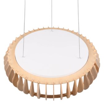 Monte LED závesná lampa, Ø 60 cm, svetlé drevo, drevo, CCT