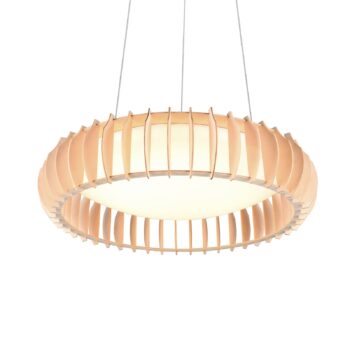 Monte LED závesná lampa, Ø 60 cm, svetlé drevo, drevo, CCT