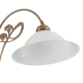 Mosadzná stojaca lampa Alwine dvoj-plameňová