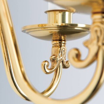 Mosadzné nástenné svietidlo Imke, dvoj-plameňové