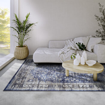 Mujkoberec Original, Kusový koberec Mujkoberec Original Asya 106039 Dark blue, Cream, 80x150, modrá, obývacia izba
