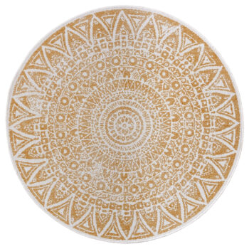 Mujkoberec Original, Kusový koberec Mujkoberec Original Nora 105792 Ochre kruh – na von aj na doma, 140x140 (priemer) kruh, žltá, chodba / predsieň