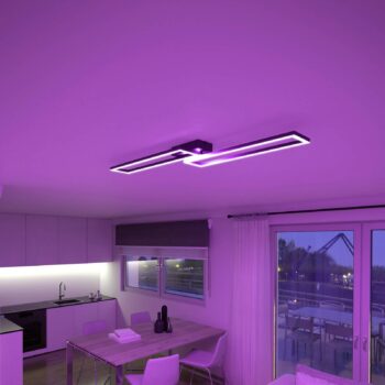 Müller Licht tint LED stropné svietidlo Ciso, RGB, CCT, čierne