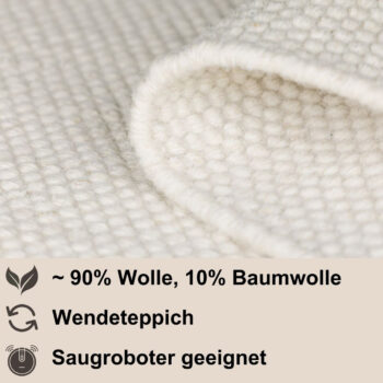 My Flair, Behúň Wooly Dreamscape naturweiß, 250x80, biela, chodba / predsieň