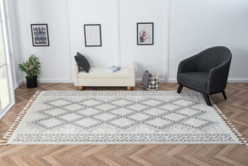 My Flair, Kusový koberec Moroccan Delight weiß, 290x200, čiernobiela, obývacia izba