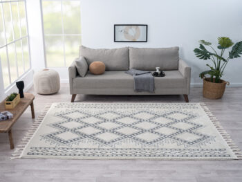 My Flair, Kusový koberec Moroccan Delight weiß, 290x200, čiernobiela, obývacia izba