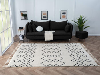 My Flair, Kusový koberec Moroccan Dream weiß, 200x140, čiernobiela, obývacia izba