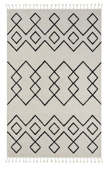 My Flair, Kusový koberec Moroccan Dream weiß, 230x160, čiernobiela, obývacia izba