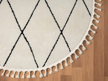 My Flair, Kusový koberec Moroccan Fantasy weiß kruh, 140x140, čiernobiela, obývacia izba