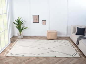 My Flair, Kusový koberec Moroccan Magic weiß, 200x140, čiernobiela, obývacia izba