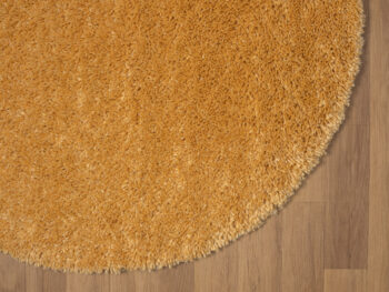 My Flair, Kusový koberec My Shaggy goldgelb kruh, 150x150, žltá, chodba / predsieň