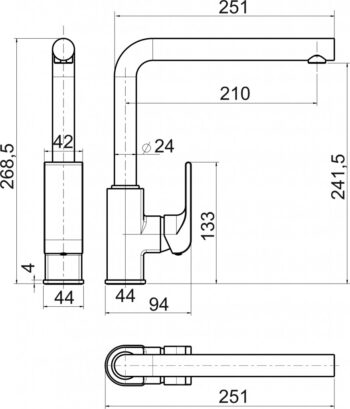 NOVASERVIS NOVASERVIS - Drezová batéria SHARP chróm 37713,0