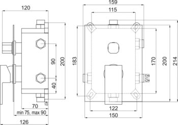 NOVASERVIS - Podomietková batéria s boxom 3 vývody, EDGE BOX36051RX,0