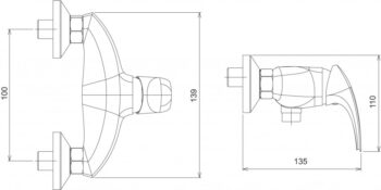 NOVASERVIS - Sprchová batéria bez príslušenstva 100 mm Metalia 57 chróm 57065/1,0