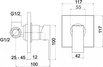NOVASERVIS - Sprchová batéria podomietková SHARP chróm 37050,0