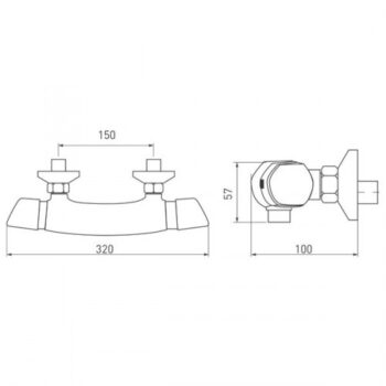 NOVASERVIS - Sprchová termostatická batéria 150 mm Metalia 57 chróm 57961/1,0