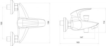 NOVASERVIS - Vaňová batéria 100 mm Metalia 57 chróm 57024,0
