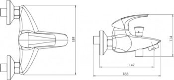 NOVASERVIS - Vaňová batéria 150 mm Metalia 57 chróm 57020,0