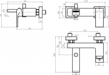 NOVASERVIS - Vaňová batéria bez príslušenstva 150 mm SHARP chróm 37020/1,0
