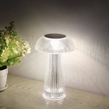 Nabíjacia stolná lampa LED Gixi, strieborná farba, výška 25 cm, CCT