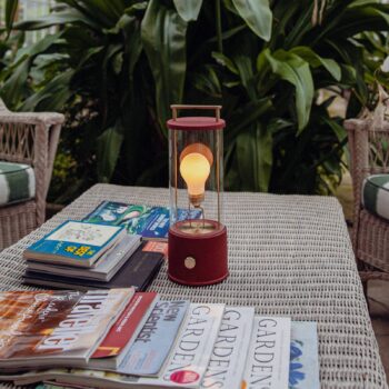 Nabíjacia stolná lampa Tala Muse Portable, červená, hliník, E27 LED