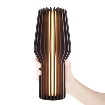 Nabíjacia stolová lampa EVA Solo LED Radiant, tmavé drevo, Ø 9,5 cm