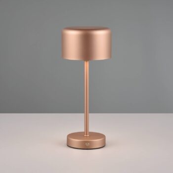 Nabíjacia stolová lampa Jeff LED, káva, výška 30 cm, kov