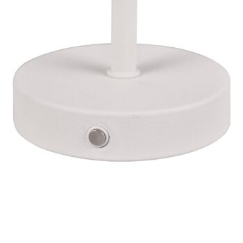 Nabíjacia stolová lampa Jeff LED, matná biela, výška 30 cm, kov