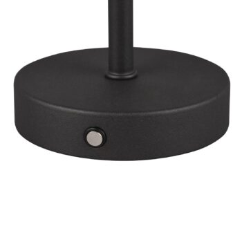 Nabíjacia stolová lampa Jeff LED, matná čierna, výška 30 cm, kov