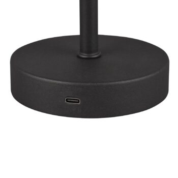 Nabíjacia stolová lampa Jeff LED, matná čierna, výška 30 cm, kov
