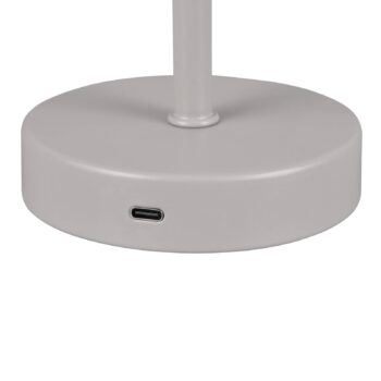 Nabíjacia stolová lampa Jeff LED, sivá, výška 30 cm, kov