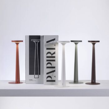Nabíjacia stolová lampa Karman LED Papiria, hnedá matná, CCT