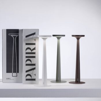 Nabíjacia stolová lampa Karman LED Papiria, matná biela, CCT