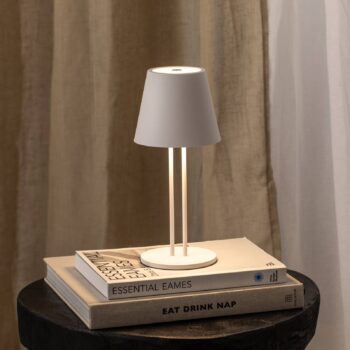 Nabíjacia stolová lampa Lindby LED Janea TWIN, biela, kov