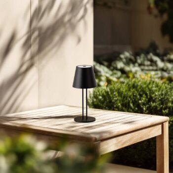 Nabíjacia stolová lampa Lindby LED Janea TWIN, čierna, kov