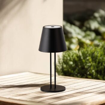 Nabíjacia stolová lampa Lindby LED Janea TWIN, čierna, kov