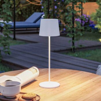 Nabíjacia stolová lampa Paulmann LED Gilo, biela, plast, IP44