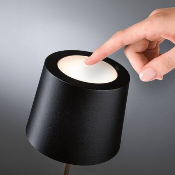 Nabíjacia stolová lampa Paulmann LED Gilo, čierna, plast, IP44