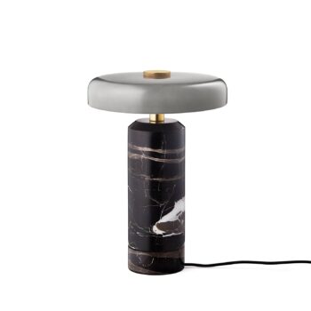 Nabíjacia stolová lampa Trip LED, sivá / sivá, mramor, sklo, IP44