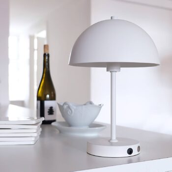 Nabíjateľná LED stolová lampa Dyberg Larsen Stockholm, biela