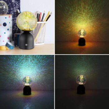 Nabíjateľná stolná lampa Julsy LED, čierna, 3D, výška 21 cm, CCT