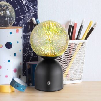 Nabíjateľná stolná lampa Julsy LED, čierna, 3D, výška 21 cm, CCT