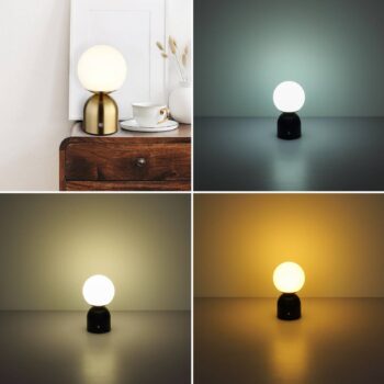 Nabíjateľná stolná lampa Julsy LED, mosadzná farba, výška 21 cm, CCT