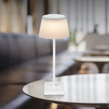 Nabíjateľná stolová lampa Gregoir LED, matná biela, výška 38 cm, CCT
