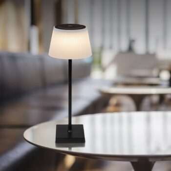 Nabíjateľná stolová lampa Gregoir LED, matná čierna, výška 38 cm, CCT