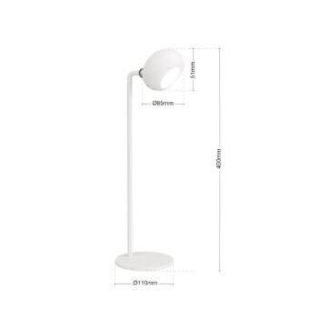 Nabíjateľná stolová lampa Kerby LED, biela, výška 40 cm, oceľ/hliník, CCT